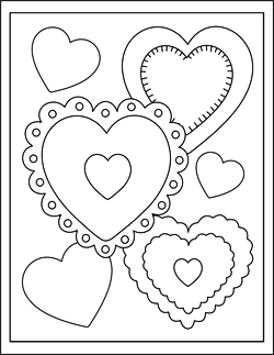 coloring pages valentine card