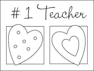 teachers day card coloring pages for kids - photo #23