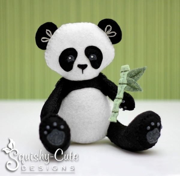 Panda sewing pattern, felt panda, panda plushie