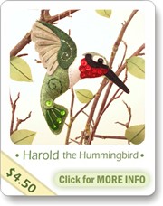 printable sewing patterns, hummingbird, felt 