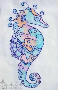 free hand embroidery designs, embroidery patterns, seahorse embroidery