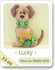 felt plushie pattern, dog, st. patricks day