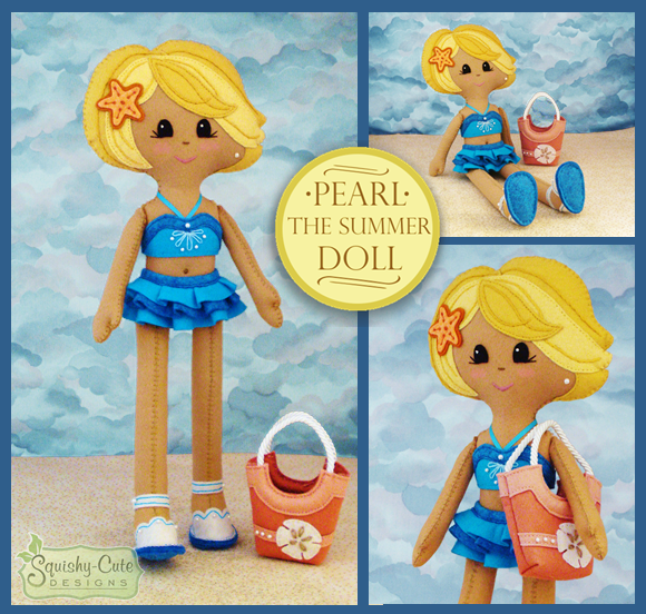 doll pattern, summer doll, felt doll, felt pattern, plushie, pdf pattern, rag doll, cloth doll