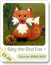 printable sewing patterns, red fox, felt fox, fox pattern, plushie