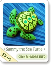 printable sewing patterns, felt sea turtle, plushie