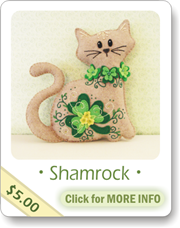 felt cat pattern, shamrock