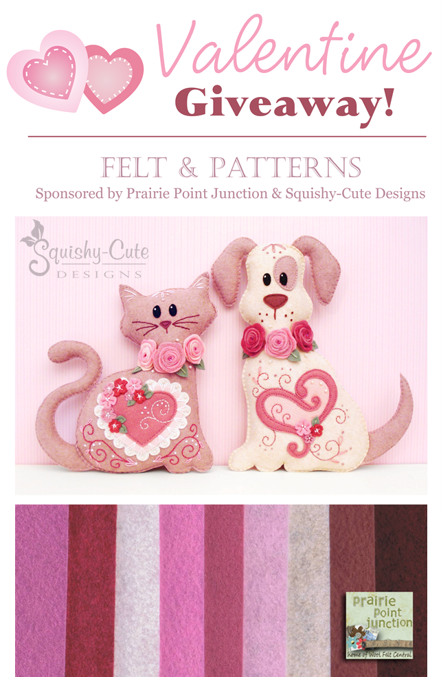 valentine sewing patterns, felt sewing patterns, pdf patterns, valentine ideas