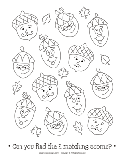 free thanksgiving coloring pages, acorn coloring pages, fall coloring pages, back to school coloring pages, printable kids activities, kids party games, thanksgiving coloring sheets, autumn coloring pages
