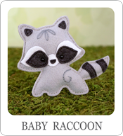 raccoon sewing pattern, felt raccoon, baby raccoon, raccoon plushie, raccoon stuffed animal, woodland pattern, ornament pattern