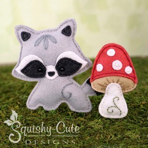 raccoon sewing pattern, felt raccoon, baby raccoon, raccoon plushie, raccoon stuffed animal, woodland pattern, ornament pattern