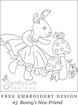 free embroidery design, printable embroidery pattern, bunny embroidery