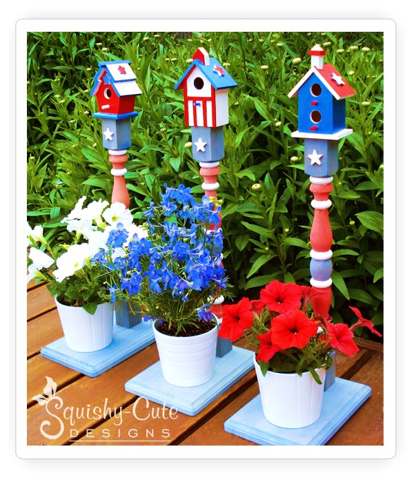 birdhouse crafts, patriotic, 4th of july