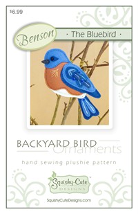 bluebird pattern, felt bluebird, bluebird ornament, sewing pattern, backyard birds, bird ornament