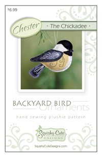 chickadee sewing pattern, chickadee ornament, felt bird