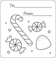 Christmas candy gift tags, candy cane gift tags, Christmas gift tags, printable gift tags, free gift tags, gift tags to color, gift tags for kids, Christmas coloring pages