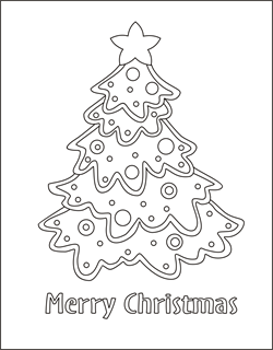 Christmas tree coloring card, christmas coloring cards, free coloring cards, christmas coloring pages