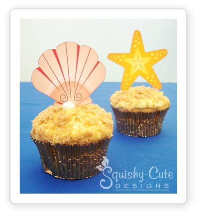 cupcake decorating ideas, beach, tropical