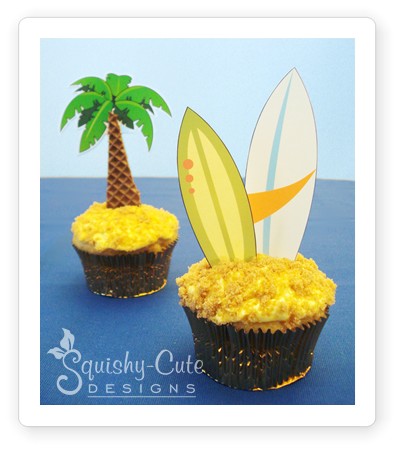 cupcake decorating ideas, beach, tropical