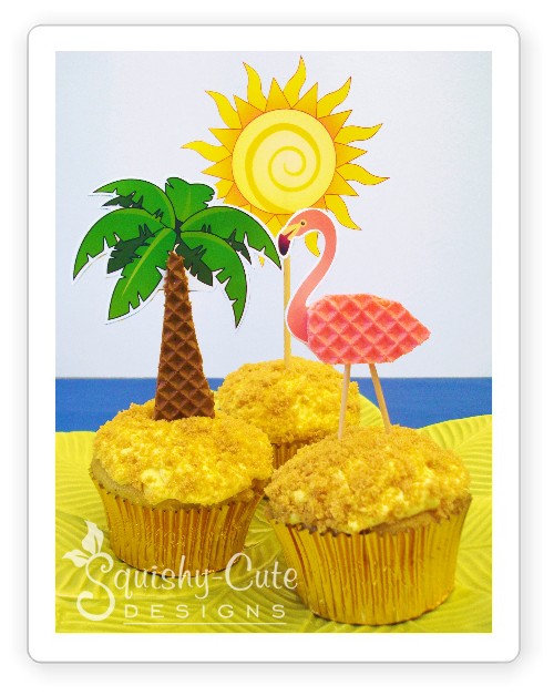 cupcake decorating ideas, tropical, beach