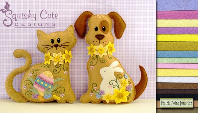 felt sewing pattern, giveaway, wool felt, dog pattern, cat pattern