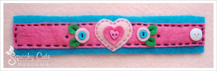 homemade valentine ideas, felt hearts, felt bracelet, free pattern, valentine crafts, kid craft ideas