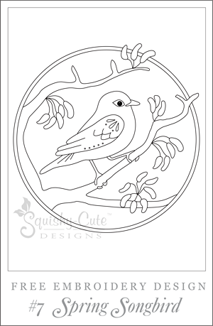 free embroidery patterns, embroidery designs, spring bird sewing pattern, free printable embroidery patterns, hand embroidery designs, printable embroidery pattern