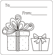 printable gift tags, present gift tags, free gift tags, Christmas gift tags, gift tags to color, Christmas coloring pages 