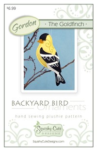 goldfinch pattern, backyard bird, felt bird, goldfinch sewing pattern, yellow bird, Christmas ornament, bird ornament
