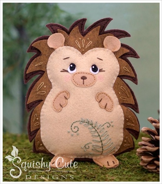 felt hedgehog, hedgehog pattern, sewing pattern, woodland animal, forest critter, pdf plushie pattern, hedgehog softie