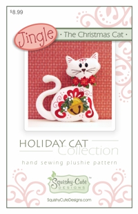 cat sewing pattern, wholesale patterns, felt christmas cat, plushie pattern