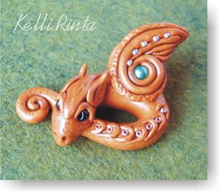 polymer clay, dragon, kelli rinta