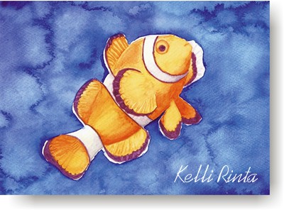 watercolor clownfish, kelli rinta