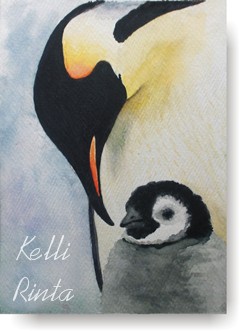 watercolor penguin