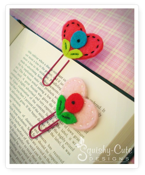 kids sewing projects, heart bookmark, valentines day