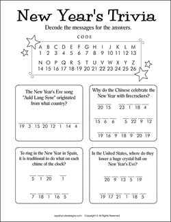 new years trivia for kids, new years activities for kids, new years party games