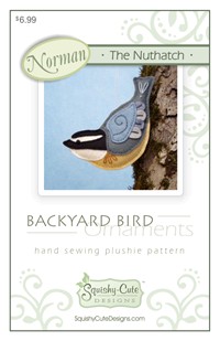nuthatch, backyard birds, sewing pattern, felt nuthatch, bird ornament