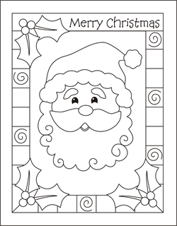 santa coloring card, coloring page, christmas coloring pages, christmas coloring cards, coloring cards for kids, santa claus coloring page