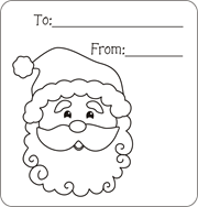 santa gift tags, Christmas gift tags, santa claus gift tags, coloring gift tags, printable gift tags, free gift tags, gift tags to color, Christmas coloring pages