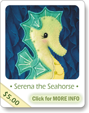 felt seahorse, seahorse pattern, plush seahorse, sea horse