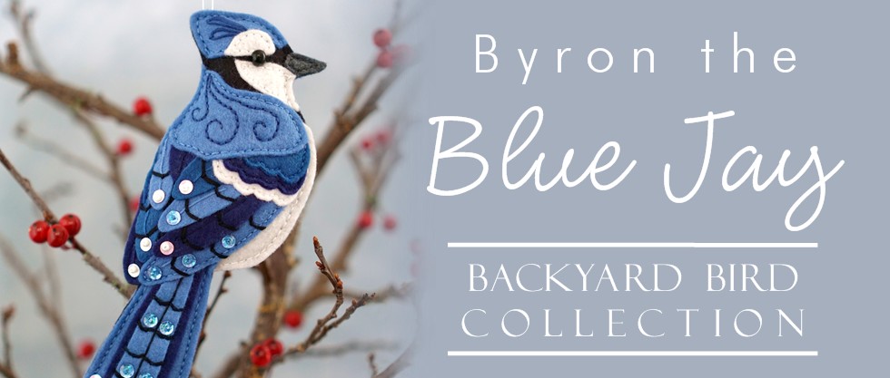 blue jay sewing pattern, felt bird ornament, blue bird, felt blue jay, sewing tutorial, easy bird pattern