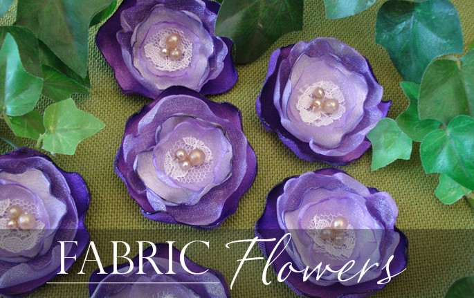 how to make fabric flowers, satin flowers, organza flowers
