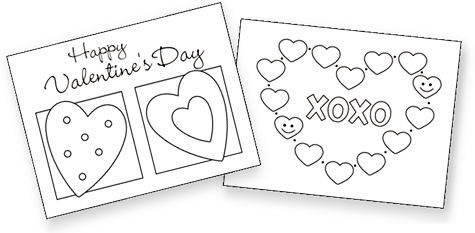 printable Valentine cards for kids, free printable valentine cards, valentine coloring cards, free coloring cards, valentine exchange cards, classroom valentine cards, valentine's day exchange cards, homemade valentine cards, mini valentine cards