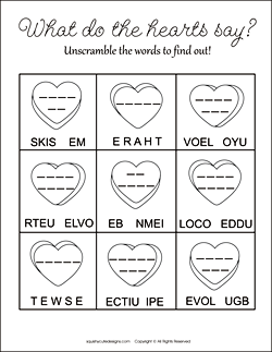 valentines day word scramble, valentine word scramble, word scramble for kids, valentine activities for kids, valentine party games, free printable activities for kids