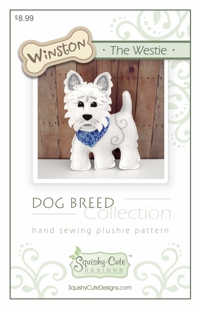 westie sewing pattern, wholesale patterns, felt west highland terrier, plushie pattern