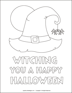 witch coloring pages, free halloween coloring pages, free halloween coloring sheets, witch hat